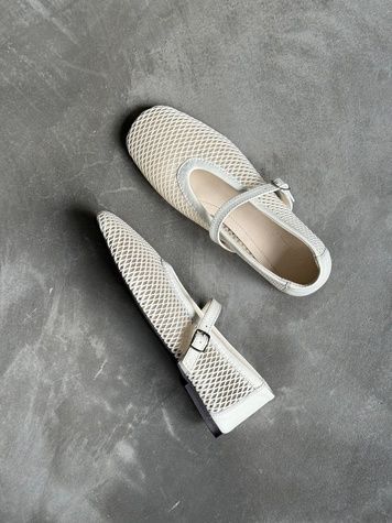 Lactic mesh ballet flats