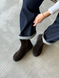Dark chocolate anatomical demi-season boots