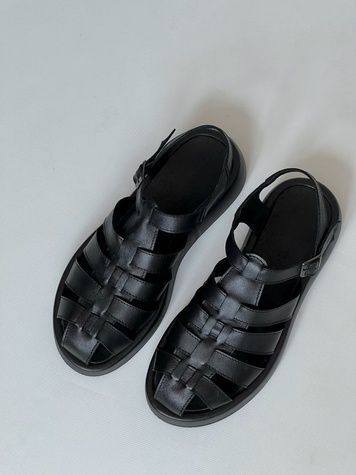 Black Roman sandals