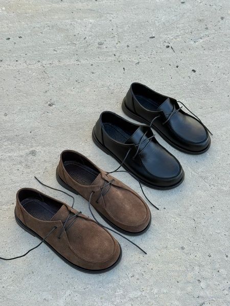 Anatomical derby shoes, brown suede