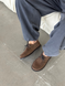 Anatomical derby shoes, brown suede