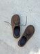 Anatomical derby shoes, brown suede